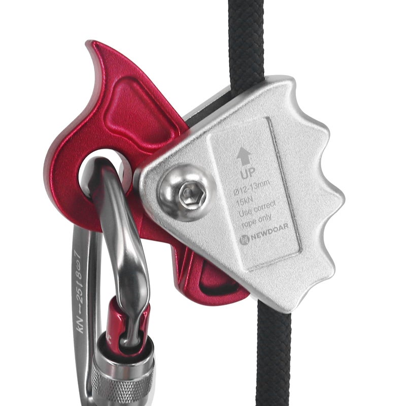NewDoar Rope Grab Ascender 15KN Riser Adjuster Fits 12mm Rope for Rocking Climbing Protection Rescue(Red) - Image 5